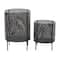 CosmoLiving by Cosmopolitan Black Metal Mesh Planter Set